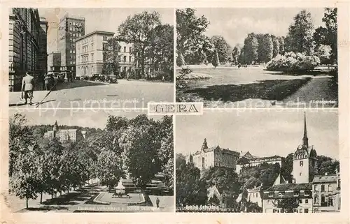 AK / Ansichtskarte Gera Amtsgericht Handelshof Kuechengarten Park Ehrenmal Schloss Gera