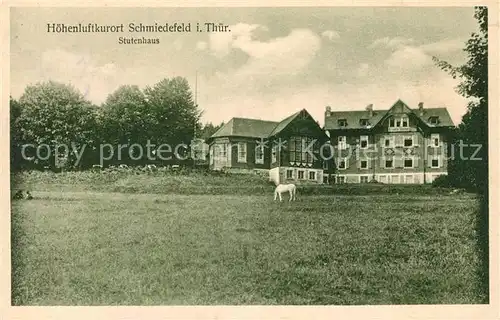 AK / Ansichtskarte Schmiedefeld_Rennsteig Stutenhaus Hoehenluftkurort Pferd Schmiedefeld_Rennsteig