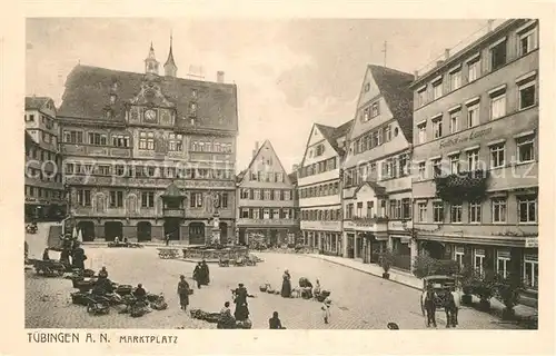 AK / Ansichtskarte Tuebingen Marktplatz Brunnen Rathaus Tuebingen