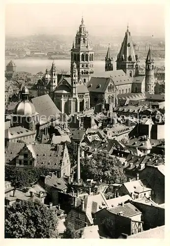 AK / Ansichtskarte Mainz_Rhein Stadtbild mit Dom Mainz Rhein