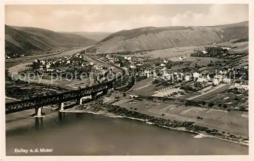 AK / Ansichtskarte Bullay_Mosel Moselbruecke Fliegeraufnahme Bullay_Mosel