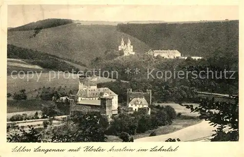 AK / Ansichtskarte Arnstein_Kloster Schloss Langenau mit Kloster im Lahntal Arnstein_Kloster
