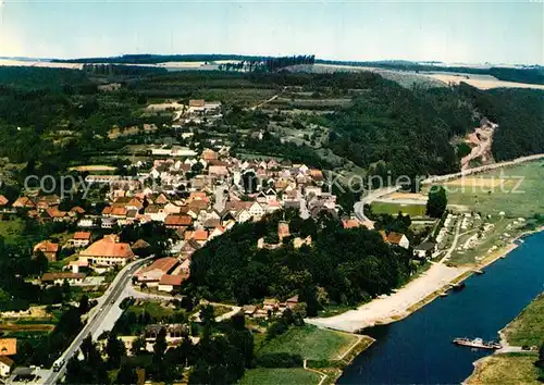 AK / Ansichtskarte Polle Fliegeraufnahme Weser Polle