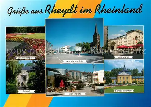 AK / Ansichtskarte Rheydt Marienplatz Schmoelderpark Schloss Wickrath Markt Rheydt