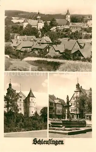 AK / Ansichtskarte Schleusingen Panorama Schloss Brunnen Schleusingen