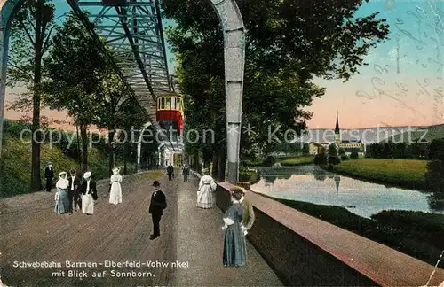 AK / Ansichtskarte Barmen_Elberfeld Schwebebahn mit Blick auf Sonnborn Barmen Elberfeld