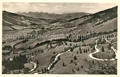 Bad_Oberdorf Blick von der Jochkanzel mit Hindelang Bad_Oberdorf