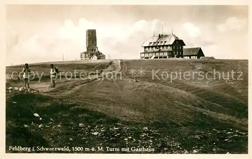 Feldberg_Schwarzwald Turm mit Gasthaus Feldberg Schwarzwald