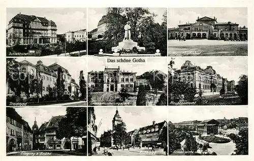 Gotha_Thueringen Schlosshotel Ehrenmal Hauptbahnhof Stadtbad Hauptpost Bruehl Rathaus Arnoldiplatz Gotha Thueringen