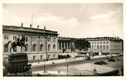 Berlin Unter den Linden Denkmal Friedrichs des Grossen und Universitaet Berlin