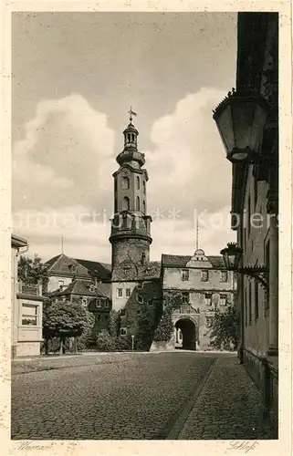 Weimar_Thueringen Schloss Kupfertiefdruck Weimar Thueringen