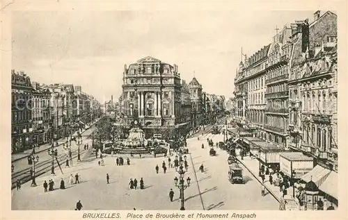 Bruxelles_Bruessel Place de Brouckere et Monument Anspach Bruxelles_Bruessel