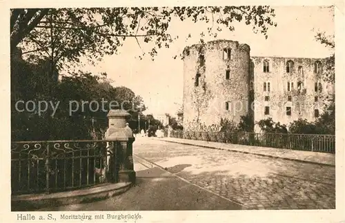 Halle_Saale Moritzburg mit Burgbruecke Halle_Saale