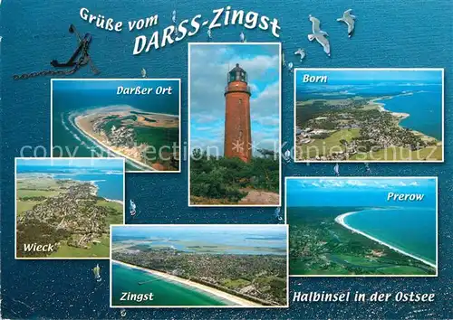 AK / Ansichtskarte Darss_Zingst Darsser Ort Born Wieck Zingst Prerow Fliegeraufnahmen Darss_Zingst