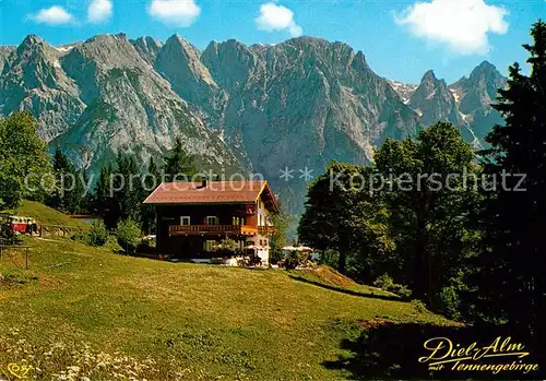 AK / Ansichtskarte Werfen_Salzburg Diel Alm mit Tennengebirge Werfen Salzburg