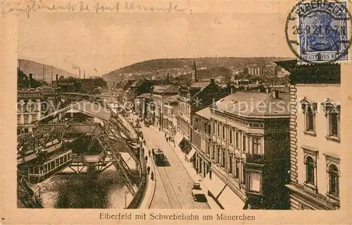 AK / Ansichtskarte Elberfeld_Wuppertal Schwebebahn am Maeuerchen Elberfeld Wuppertal