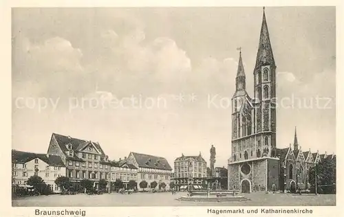 AK / Ansichtskarte Braunschweig Hagenmarkt Katharinenkirche Braunschweig