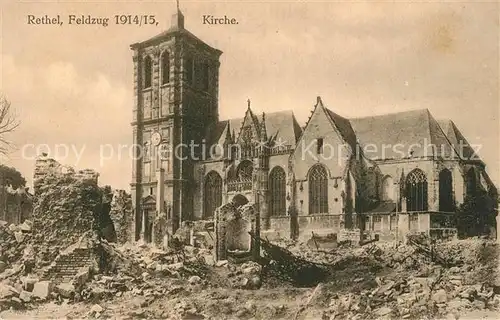 AK / Ansichtskarte Rethel_Ardennes Feldzug 1914 15 Kirche Rethel Ardennes