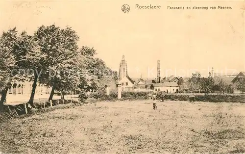 AK / Ansichtskarte Roeselaere Panorama en steenweg van Meenen Roeselaere