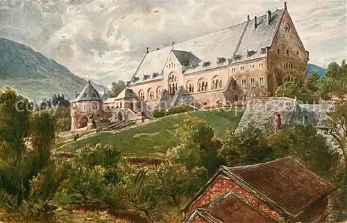 AK / Ansichtskarte Goslar Kaiserhaus nach Original Aquarell von Albert Hertel Kuenstlerkarte Goslar