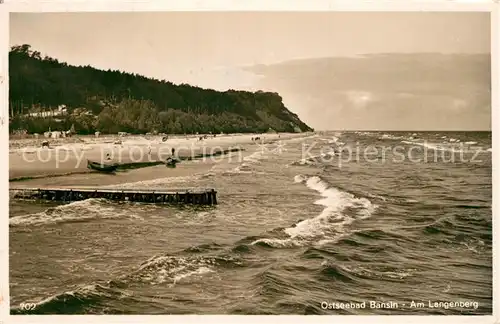 AK / Ansichtskarte Bansin_Ostseebad Am Lengenberg Strand Ansicht vom Meer aus Bansin_Ostseebad