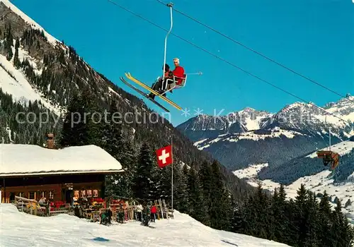 AK / Ansichtskarte Lenk_Simmental Sesselbahn Wallegg Muelkerblatten Berghaus Lenk Simmental