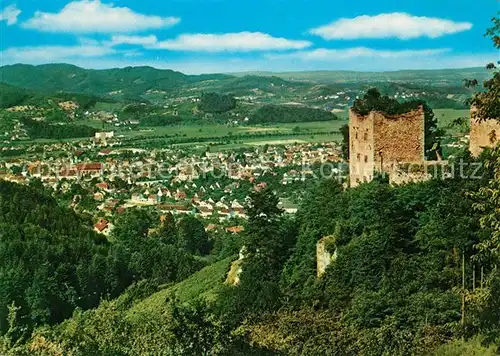 AK / Ansichtskarte Oberkirch_Baden Burgruine Schauenburg Panorama Renchtal Oberkirch_Baden