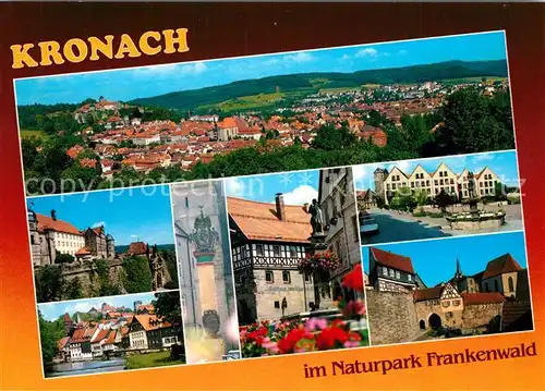 AK / Ansichtskarte Kronach_Oberfranken Stadtpanorama Festung Rosenberg Naturpark Frankenwald Altstadt Fachwerkhaeuser Stadtmauer Kronach Oberfranken