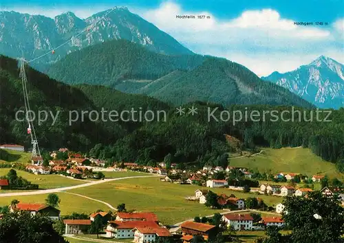 AK / Ansichtskarte Bergen_Chiemgau Gesamtansicht mit Hochfelln und Hochgern Chiemgauer Alpen Seilbahn Bergen Chiemgau