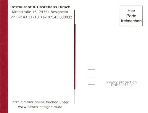 AK / Ansichtskarte Besigheim Restaurant Gaestehaus Hirsch Fachwerkhaus Besigheim