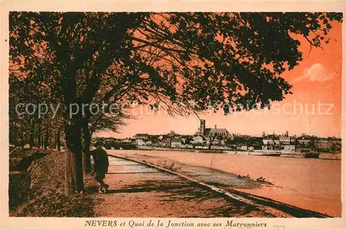 AK / Ansichtskarte Nevers_Nievre Quai de la Jonction avec ses Marronniers Nevers Nievre