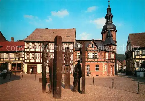 AK / Ansichtskarte Stolberg_Harz Thomas Muentzer Denkmal am Markt Stolberg Harz