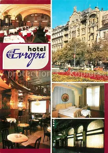 AK / Ansichtskarte Praha_Prahy_Prague Hotel Evropa Gastraeume Zimmer Praha_Prahy_Prague