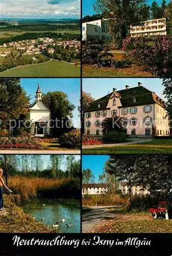 AK / Ansichtskarte Neutrauchburg Kurhaeuser Kapelle Klinik Teich Schloss Kurort Neutrauchburg