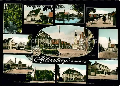 AK / Ansichtskarte Allersberg Marktplatz Rathaus Kirche Maria Himmelfahrt Allersberg