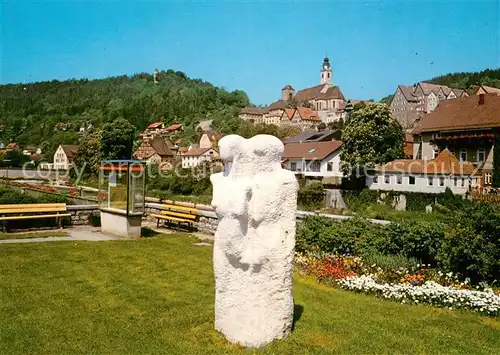 AK / Ansichtskarte Horb_Neckar Teilansicht Park Skulptur Horb Neckar