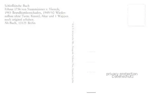 AK / Ansichtskarte Buch_Berlin Schlosskirche Buch  Buch Berlin