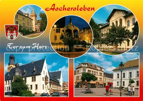 AK / Ansichtskarte Aschersleben Tor zum Harz Motive Innenstadt Platz Brunnen Aschersleben