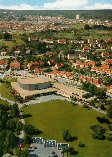 AK / Ansichtskarte Sindelfingen Fliegeraufnahme mit Stadthalle und Restaurant Sindelfingen