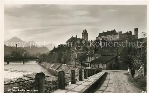 AK / Ansichtskarte Fuessen_Allgaeu Schloss Ortsansicht Fuessen Allgaeu