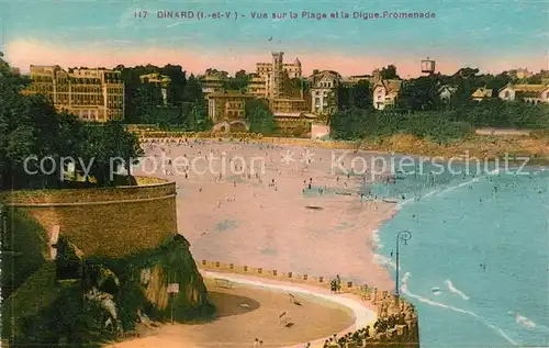 AK / Ansichtskarte Dinard_Ille_et_Vilaine_Bretagne Plage Digue Promenade Dinard_Ille