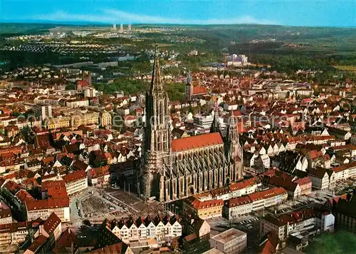 AK / Ansichtskarte Ulm_Donau Fliegeraufnahme Muenster Ulm_Donau