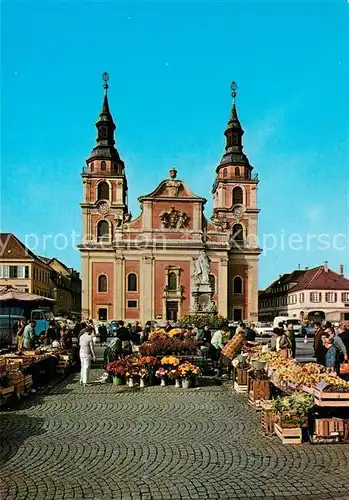 AK / Ansichtskarte Ludwigsburg_Wuerttemberg Stadtkirche am Marktplatz Ludwigsburg Wuerttemberg