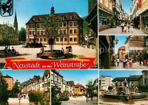 AK / Ansichtskarte Neustadt_Weinstrasse Brunnen Marktplatz Stadtansichten Neustadt_Weinstrasse