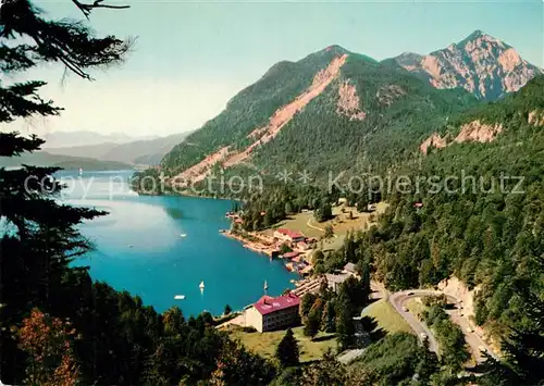 AK / Ansichtskarte Urfeld_Walchensee Kesselbergstrasse mit Herzogstand und Heimgarten Urfeld Walchensee