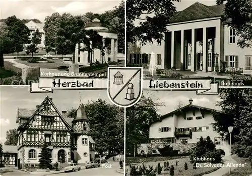 AK / Ansichtskarte Bad_Liebenstein Kurhaus Brunnentempel Post Fachwerkhaus Badehaus Klubhaus Dr Salvador Allende Bad_Liebenstein