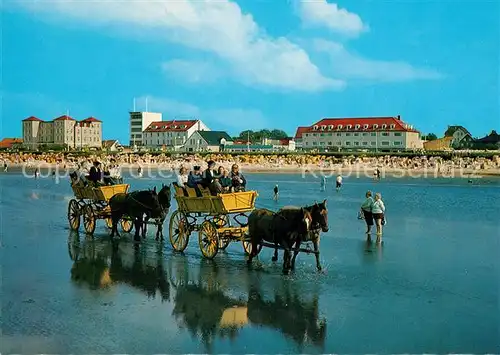 AK / Ansichtskarte Cuxhaven_Duhnen_Nordseebad Abfahrt Wattwagen nach Neuwerk Cuxhaven_Duhnen