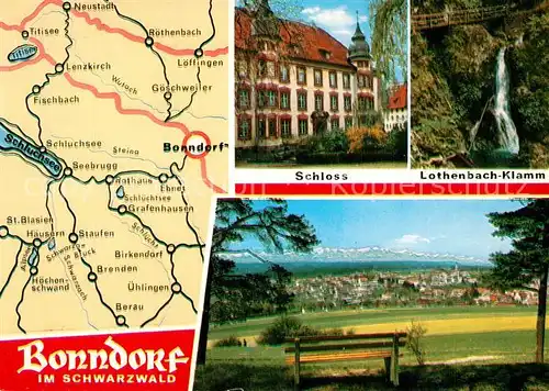 AK / Ansichtskarte Bonndorf_Schwarzwald Schloss Lothenbach Klamm Panorama Bonndorf Schwarzwald