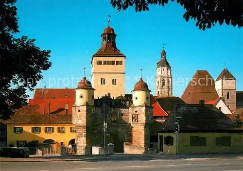 AK / Ansichtskarte Weissenburg_Bayern Ellinger Tor und St Andreas Kirche Weissenburg Bayern