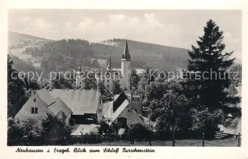 AK / Ansichtskarte Neuhausen_Erzgebirge Blick zum Schloss Purschenstein Neuhausen Erzgebirge